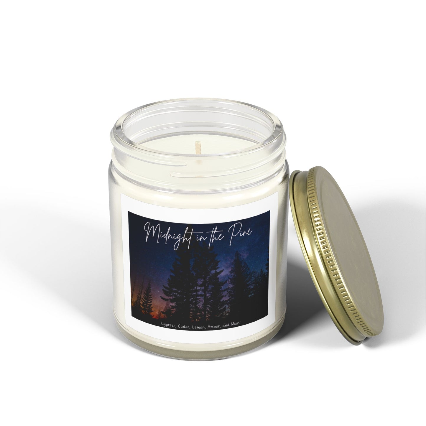 Midnight in the Pines Scented Candle - Coconut Apricot Wax  9