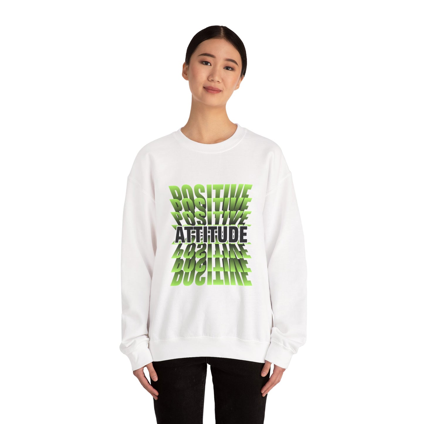 Positive Attitude Empowering Unisex Crewneck Sweatshirt, Affirmation Apparel, Motivational Gift, Cozy Self-Care Clothing, Inspirational Wear
