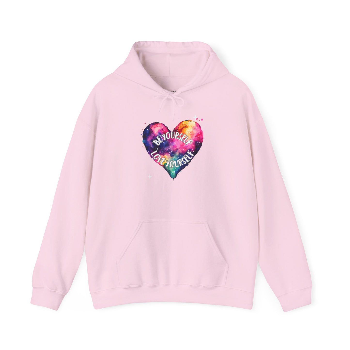 Be Yourself Love Yourself Motivational Hoodie, Unisex Sweatshirt, Casual Comfort Wear, Gift for Teens, Inspirational Clothing, Everyday Hoodie