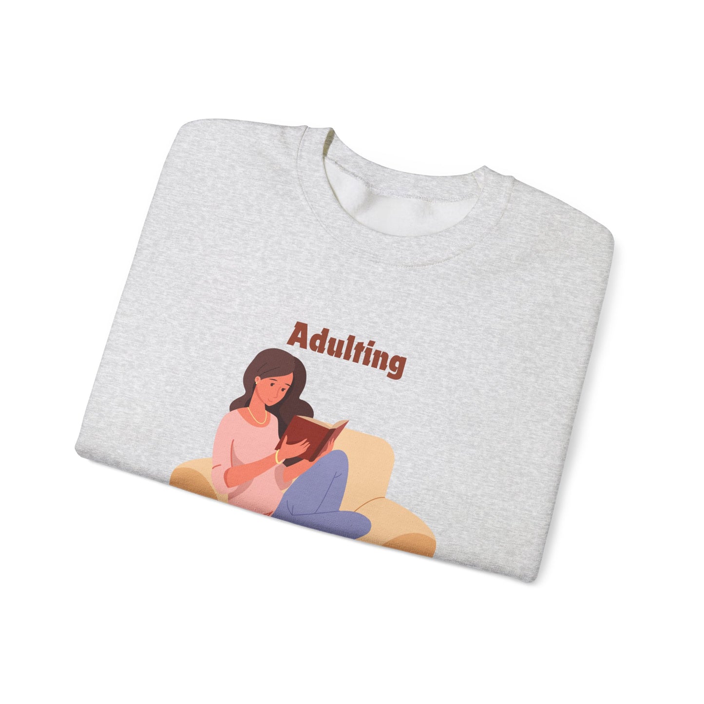 Adulting Cuts into My Reading Time Sweatshirt, Perfect Gift for Book Lovers, Literary Apparel, Cozy Reading Gift, Cute Bookworm Crewneck