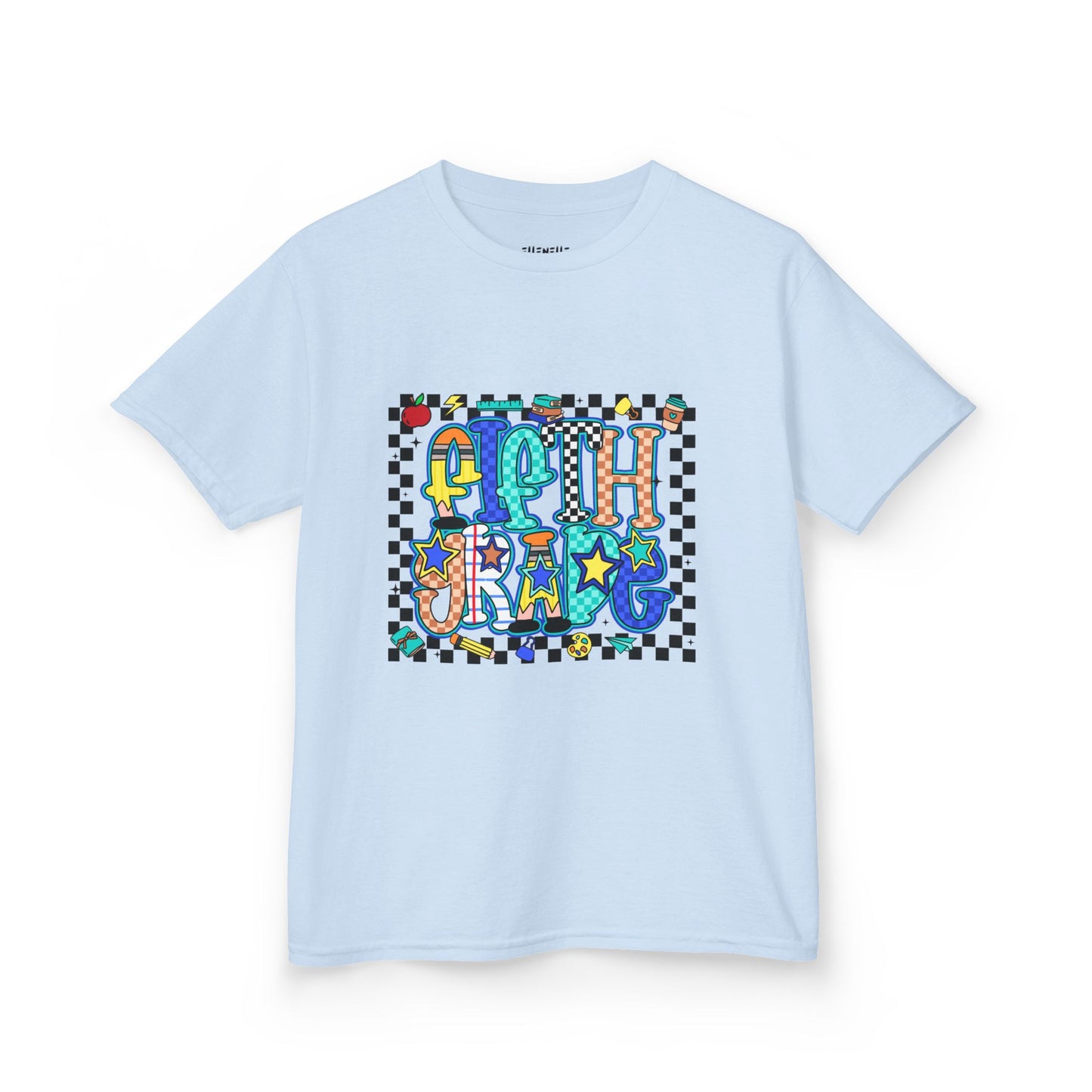 Fifth Grade T‑Shirt — Checkerboard Back-to-School Tee