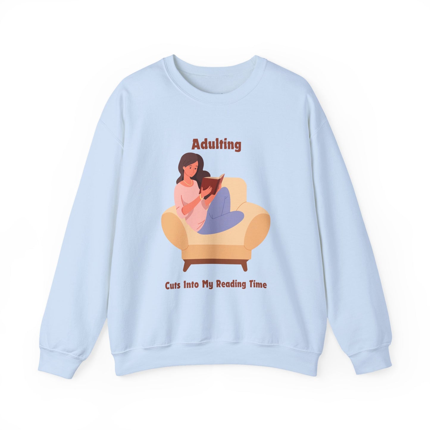 Adulting Cuts into My Reading Time Sweatshirt, Perfect Gift for Book Lovers, Literary Apparel, Cozy Reading Gift, Cute Bookworm Crewneck