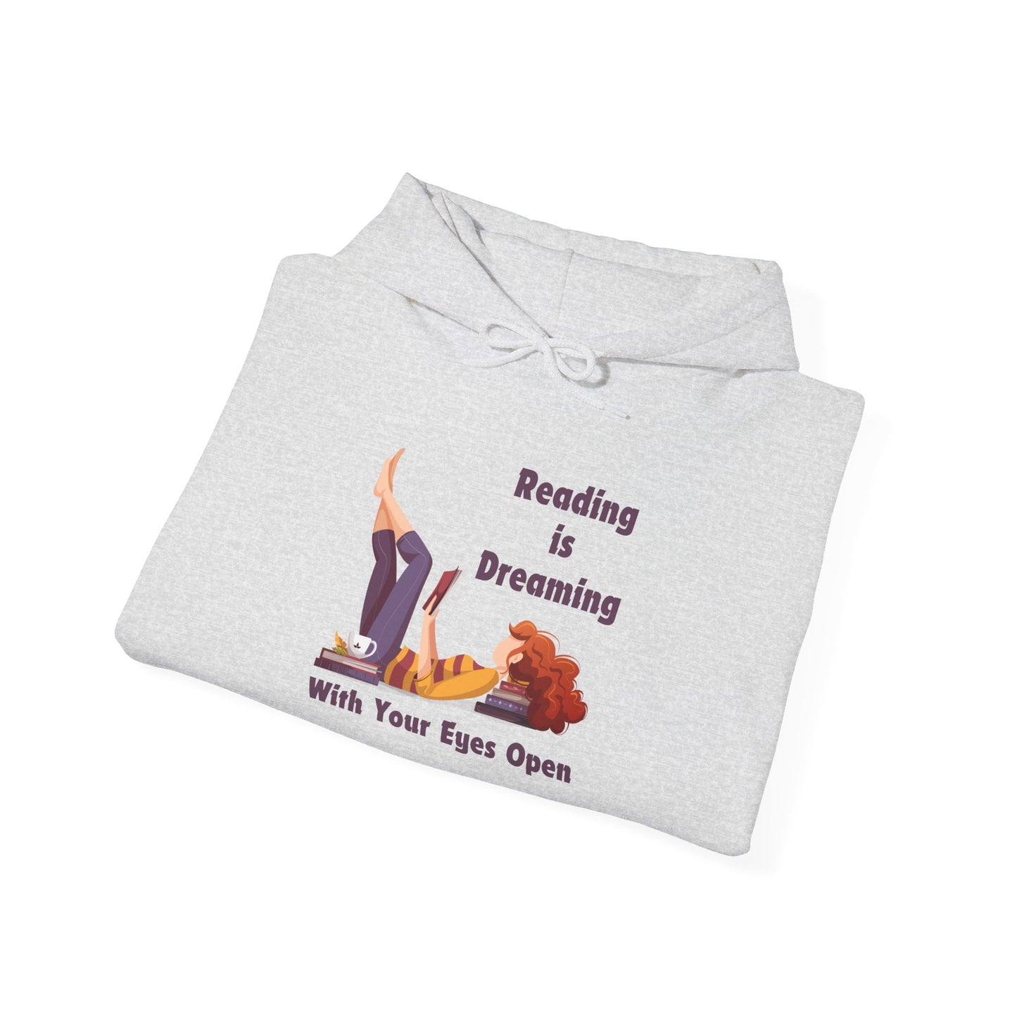 Reading is Dreaming With My Eyes Open... Unisex Hooded Sweatshirt with Library Design, Cozy Literature Hoodie for Book Lovers, Perfect Gift for Readers, Literary [...]