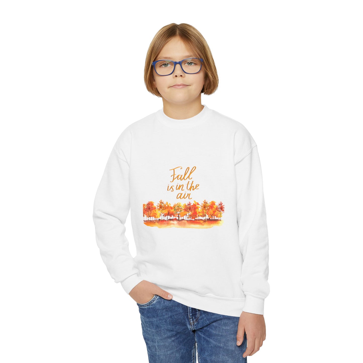 Fall is in the Air Sweatshirt, Youth Fall Crewneck Sweatshirt, Kids Fall Apparel