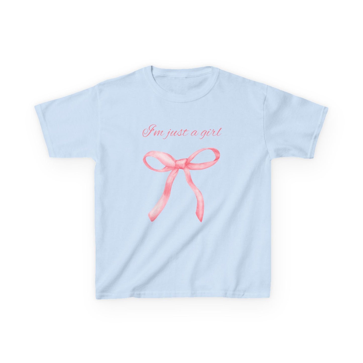 I'm Just a Girl Cute Girls' Tee with Bow Design, Adorable Gift for Kids, Perfect for Birthdays and Everyday Wear, Playful and Stylish T-Shirt