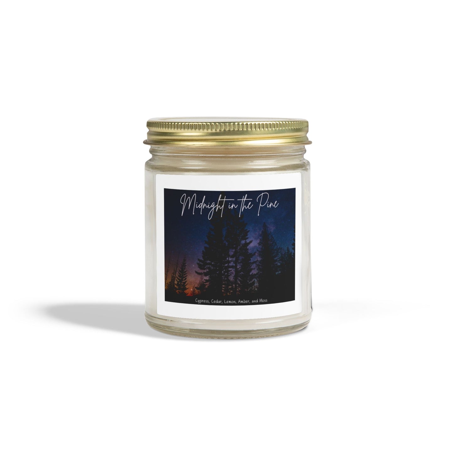 Midnight in the Pines Scented Candle - Coconut Apricot Wax  9