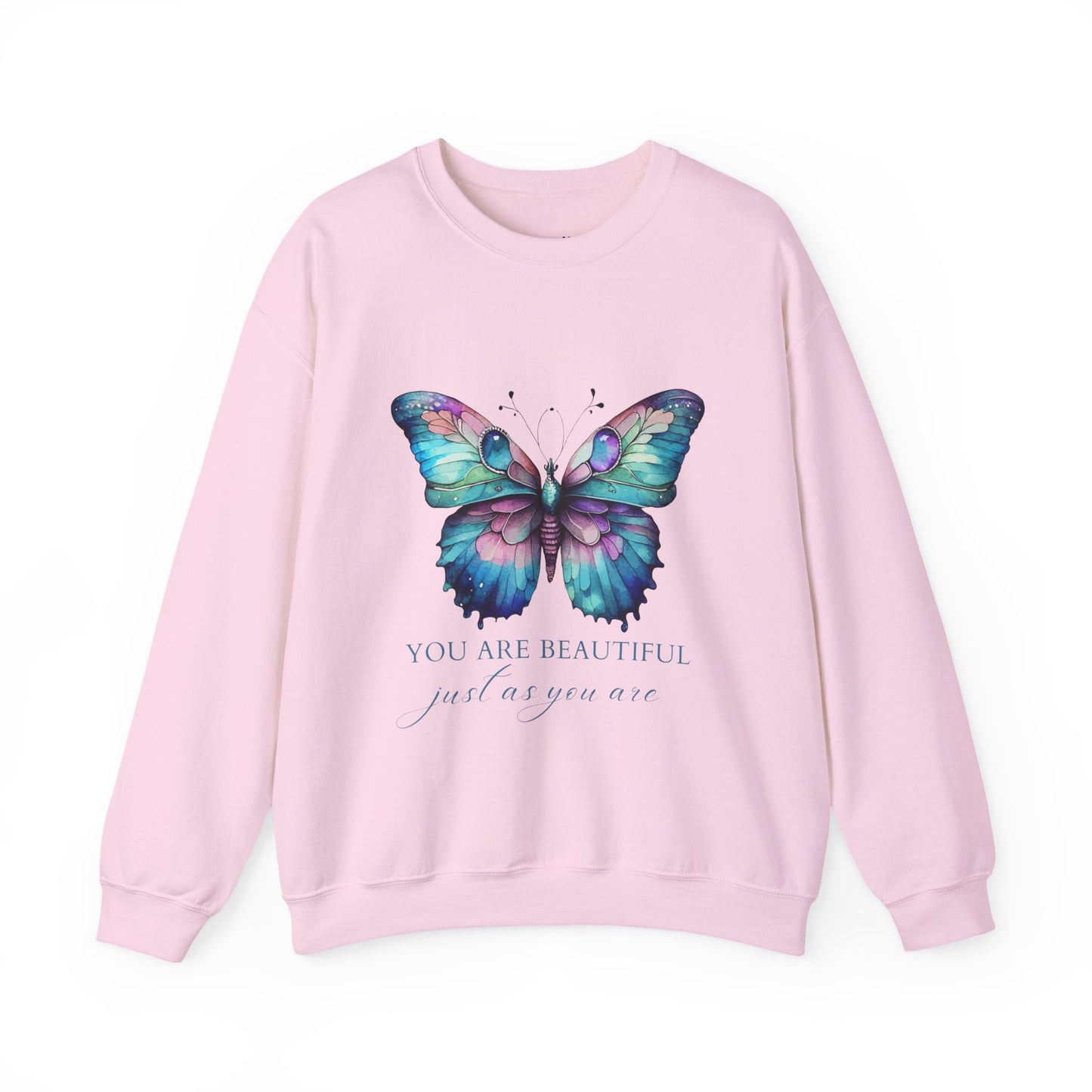 You Are  Beautiful Empowering Unisex Crewneck Sweatshirt, Affirmation Apparel, Motivational Gift, Cozy Self-Care Clothing, Inspirational Wear