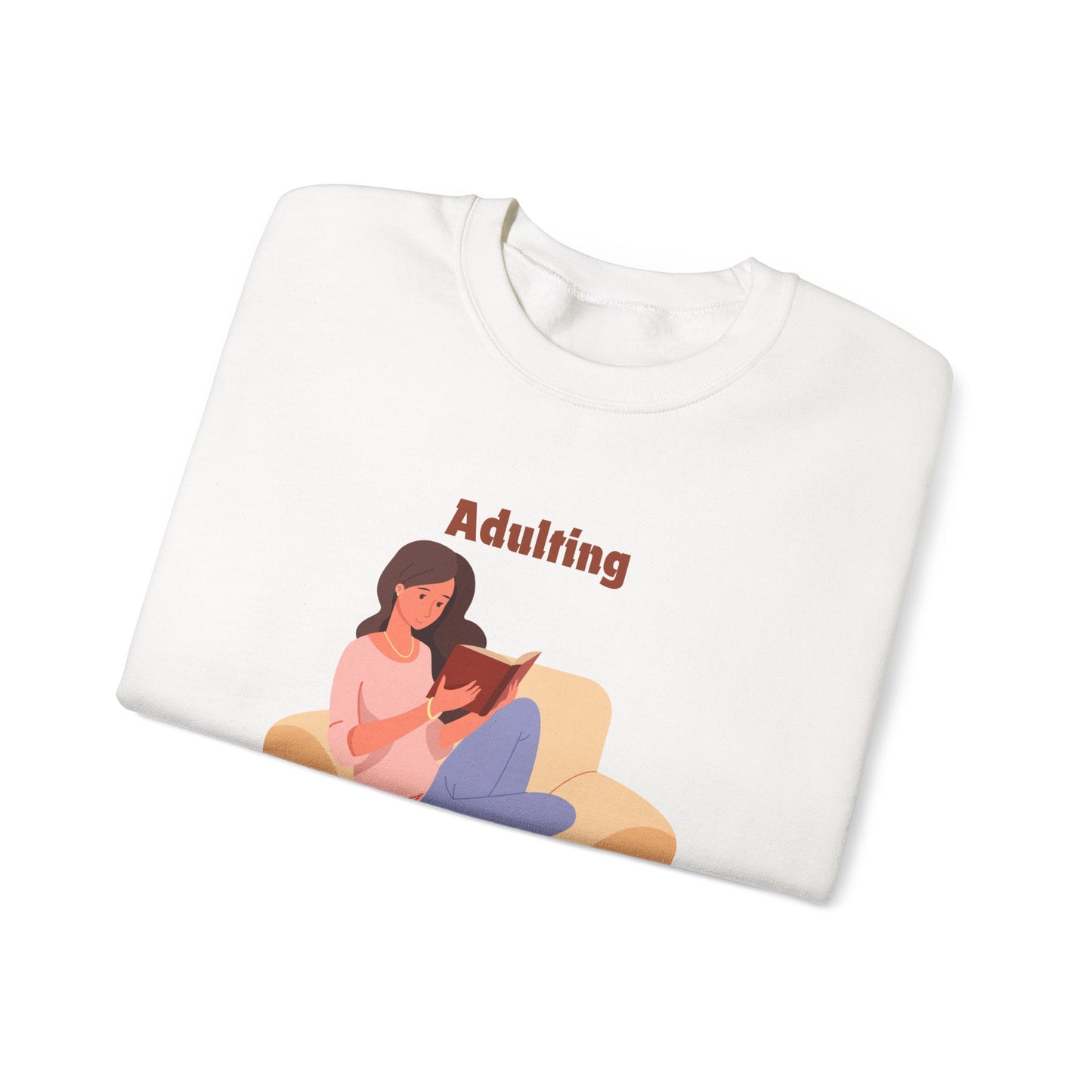 Adulting Cuts into My Reading Time Sweatshirt, Perfect Gift for Book Lovers, Literary Apparel, Cozy Reading Gift, Cute Bookworm Crewneck