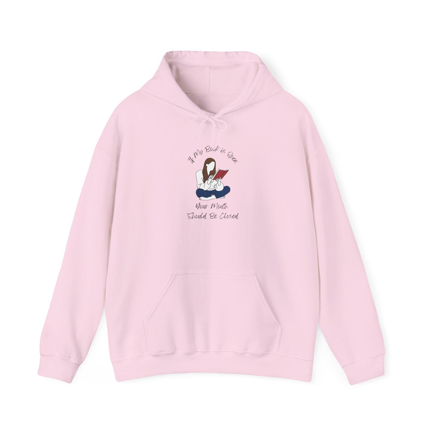 If My Book is Open... Unisex Hooded Sweatshirt with Library Design, Cozy Literature Hoodie for Book Lovers, Perfect Gift for Readers, Literary [...]
