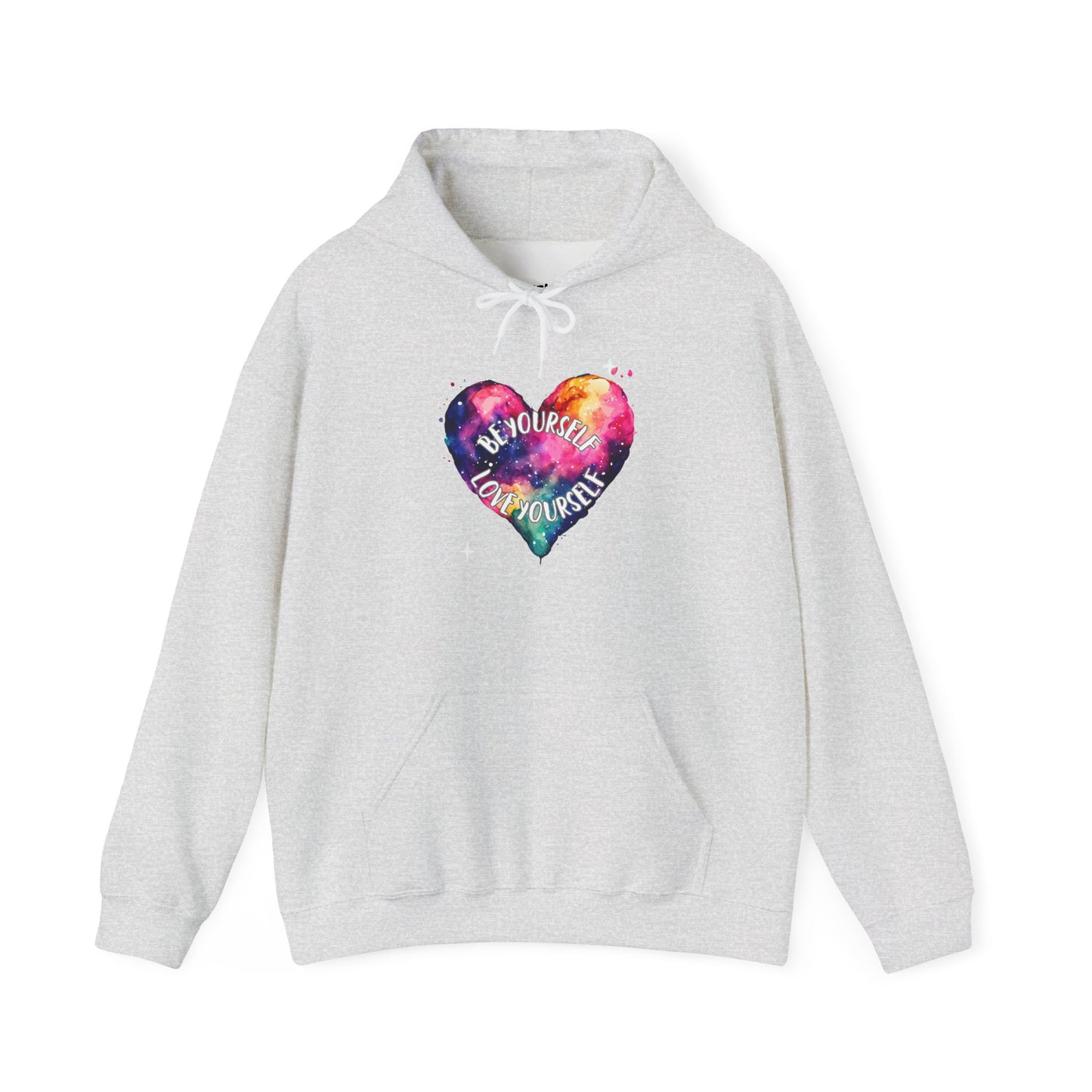 Be Yourself Love Yourself Motivational Hoodie, Unisex Sweatshirt, Casual Comfort Wear, Gift for Teens, Inspirational Clothing, Everyday Hoodie
