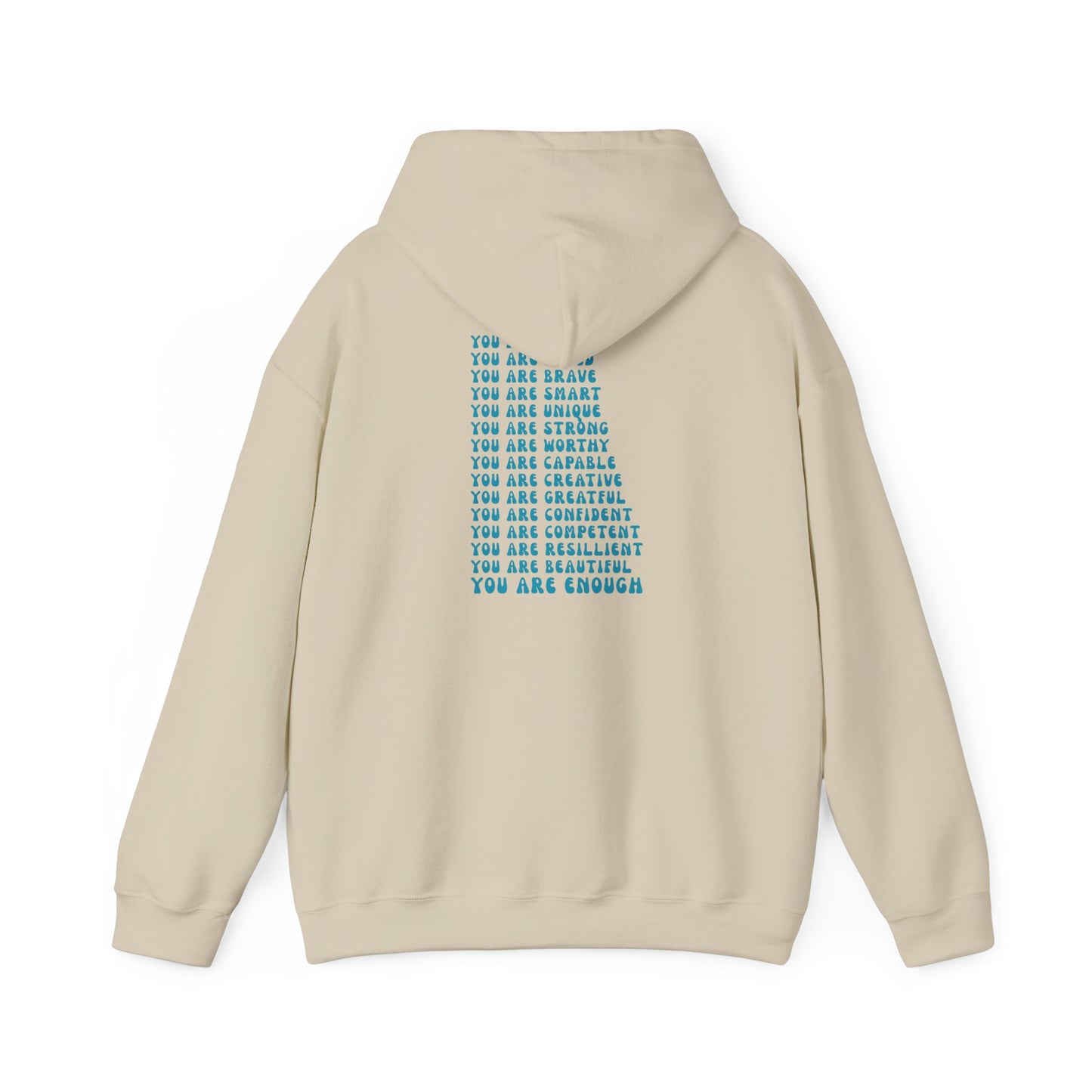You Are Enough Motivational Hoodie, Unisex Sweatshirt, Casual Comfort Wear, Gift for Teens, Inspirational Clothing, Everyday Hoodie
