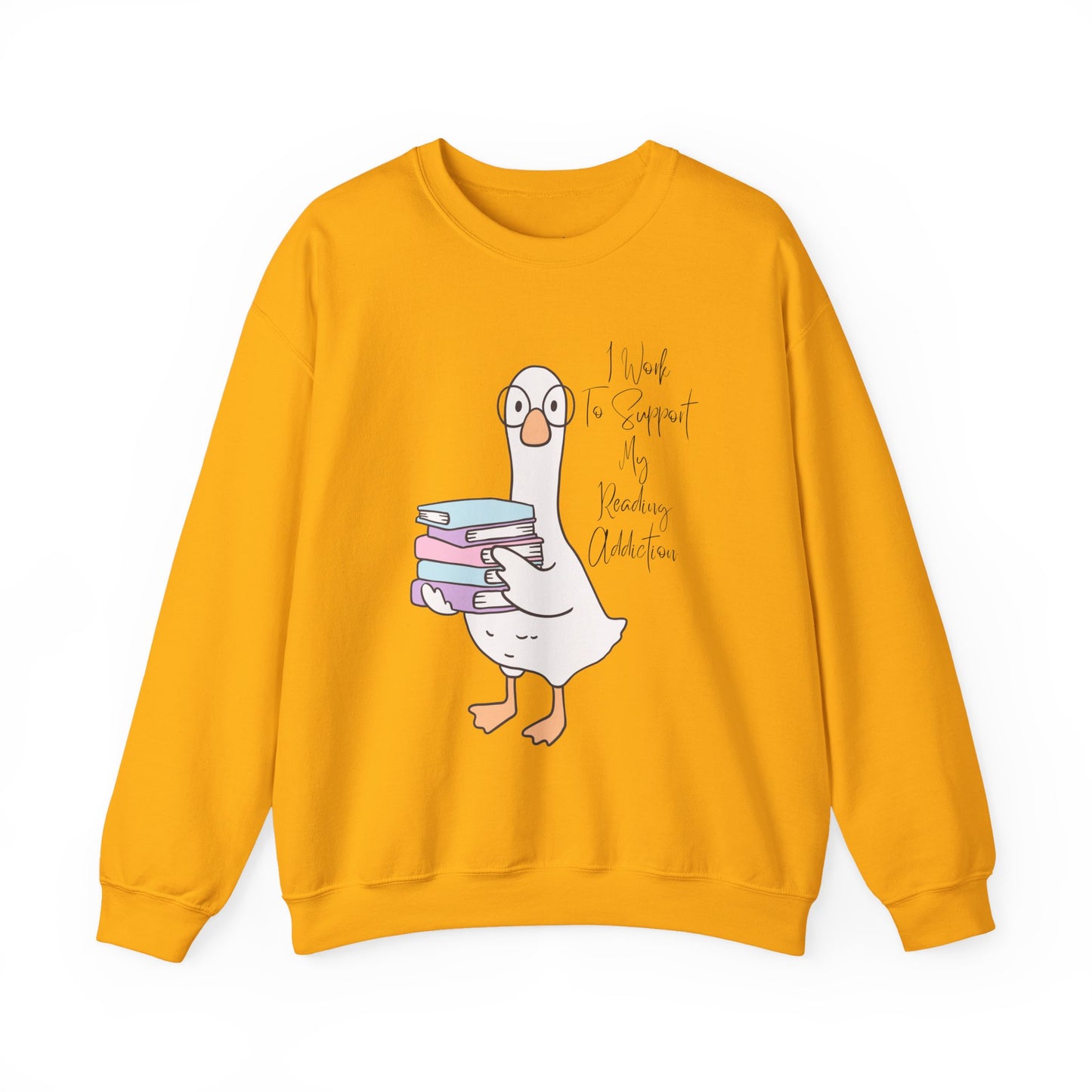I Work to Support My Reading Addiction Sweatshirt, Perfect Gift for Book Lovers, Literary Apparel, Cozy Reading Gift, Cute Bookworm Crewneck