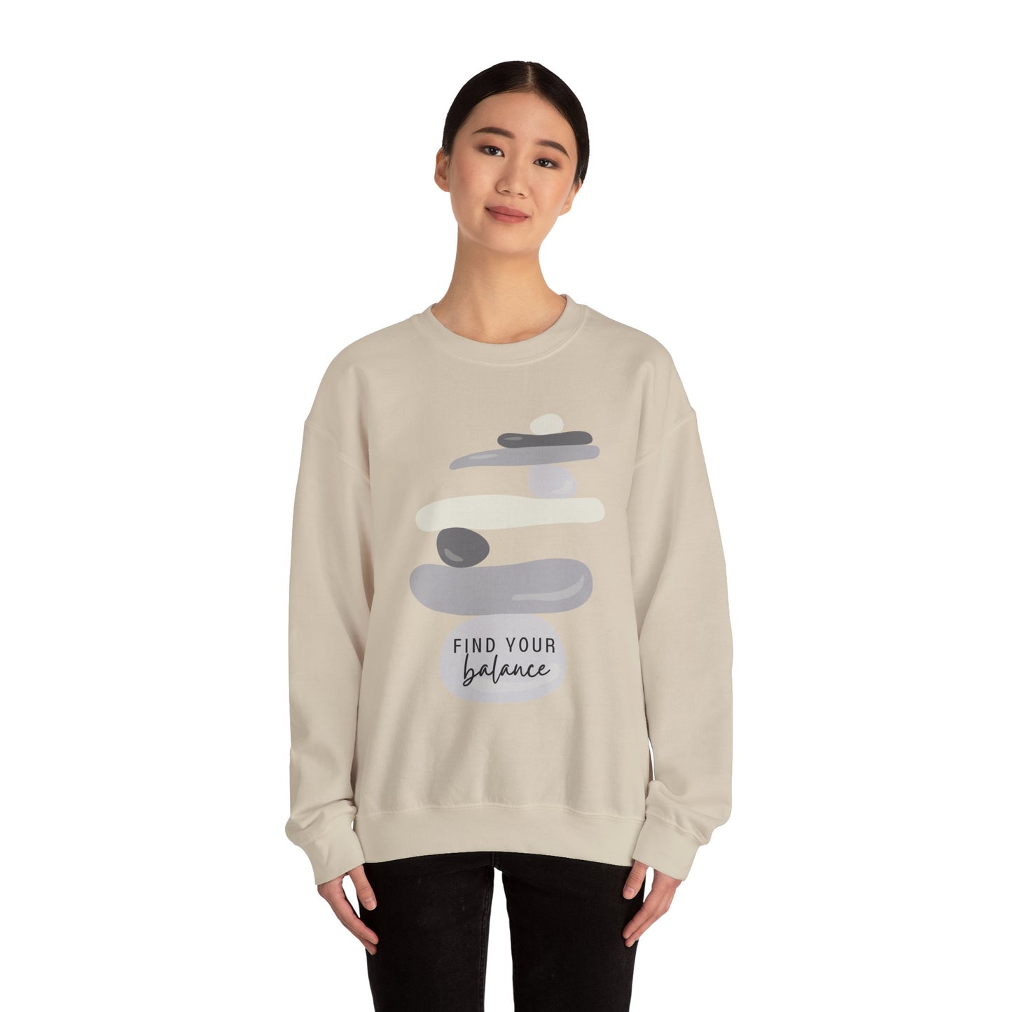 Find Your Balance Empowering Unisex Crewneck Sweatshirt, Affirmation Apparel, Motivational Gift, Cozy Self-Care Clothing, Inspirational Wear