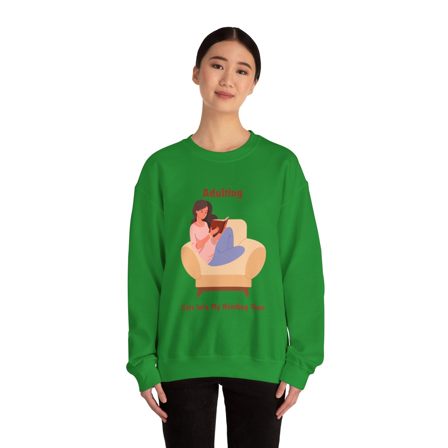 Adulting Cuts into My Reading Time Sweatshirt, Perfect Gift for Book Lovers, Literary Apparel, Cozy Reading Gift, Cute Bookworm Crewneck