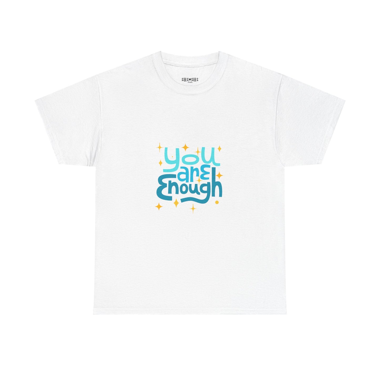 Colorful You Are Enough Empowering Unisex Heavy Cotton Tee, Self-Love T-Shirt, Affirmation Apparel, Gift for Friends, Motivational Clothing