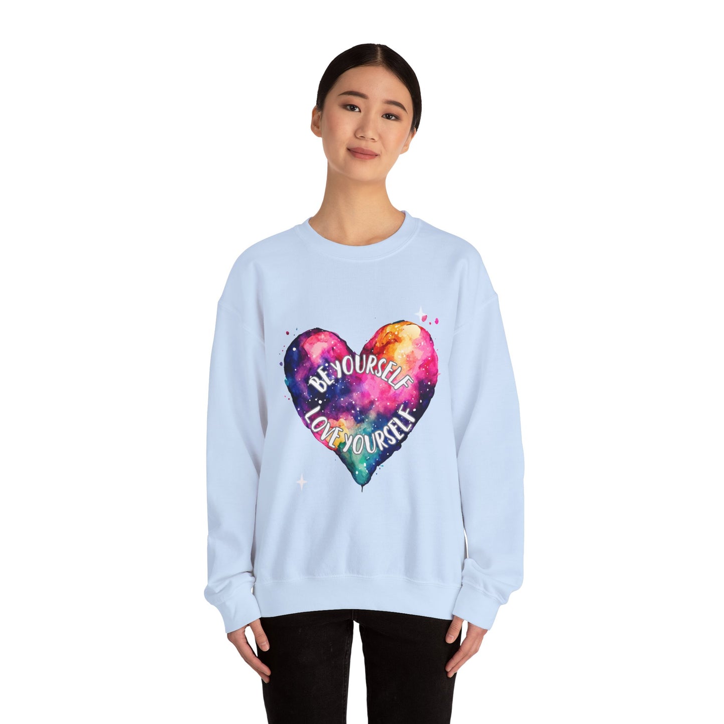 Be Yourself Love Yourself Empowering Unisex Crewneck Sweatshirt, Affirmation Apparel, Motivational Gift, Cozy Self-Care Clothing, Inspirational Wear