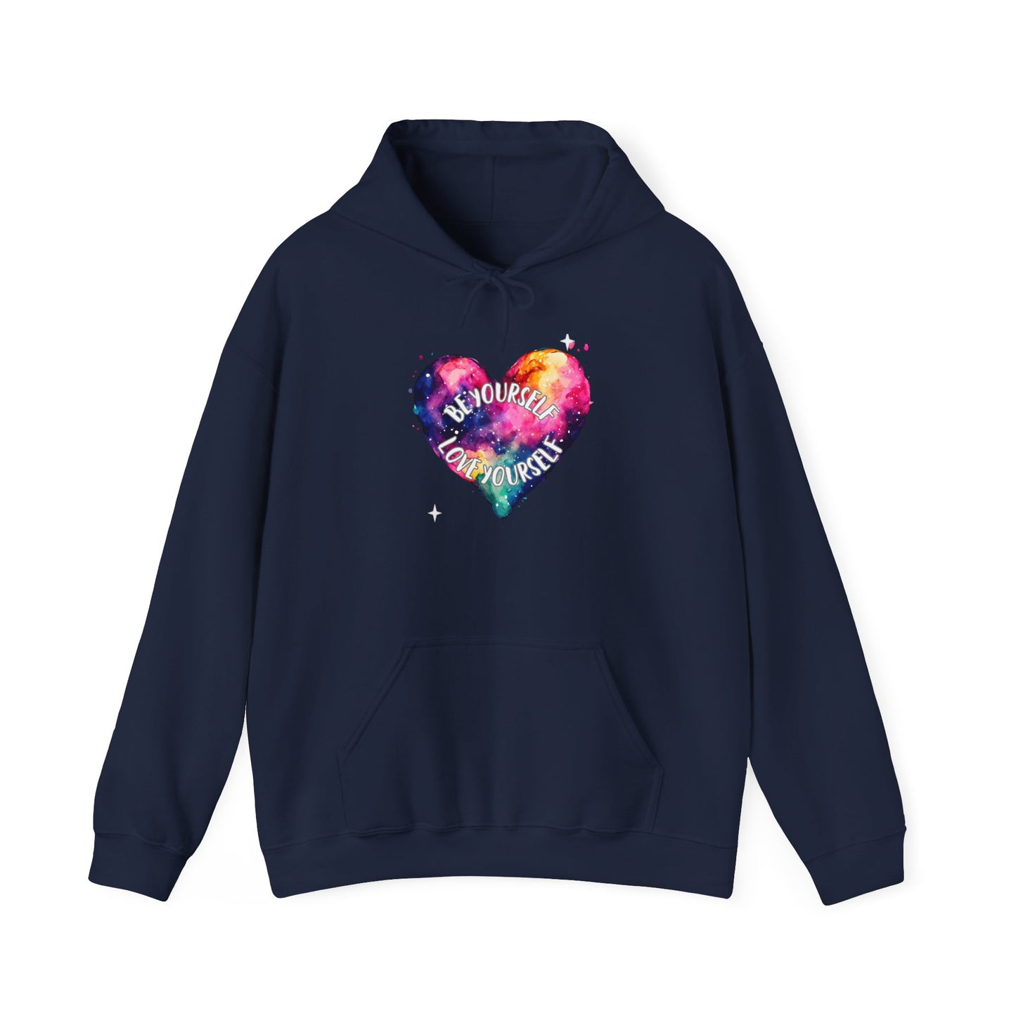 Be Yourself Love Yourself Motivational Hoodie, Unisex Sweatshirt, Casual Comfort Wear, Gift for Teens, Inspirational Clothing, Everyday Hoodie