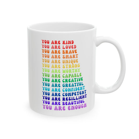 Colorful You are Enough Inspirational Ceramic Mug, 11oz and 15oz Coffee Cup for Motivation, Great Gift for Friends, Birthday, Self-Care, Office Decor, [...]