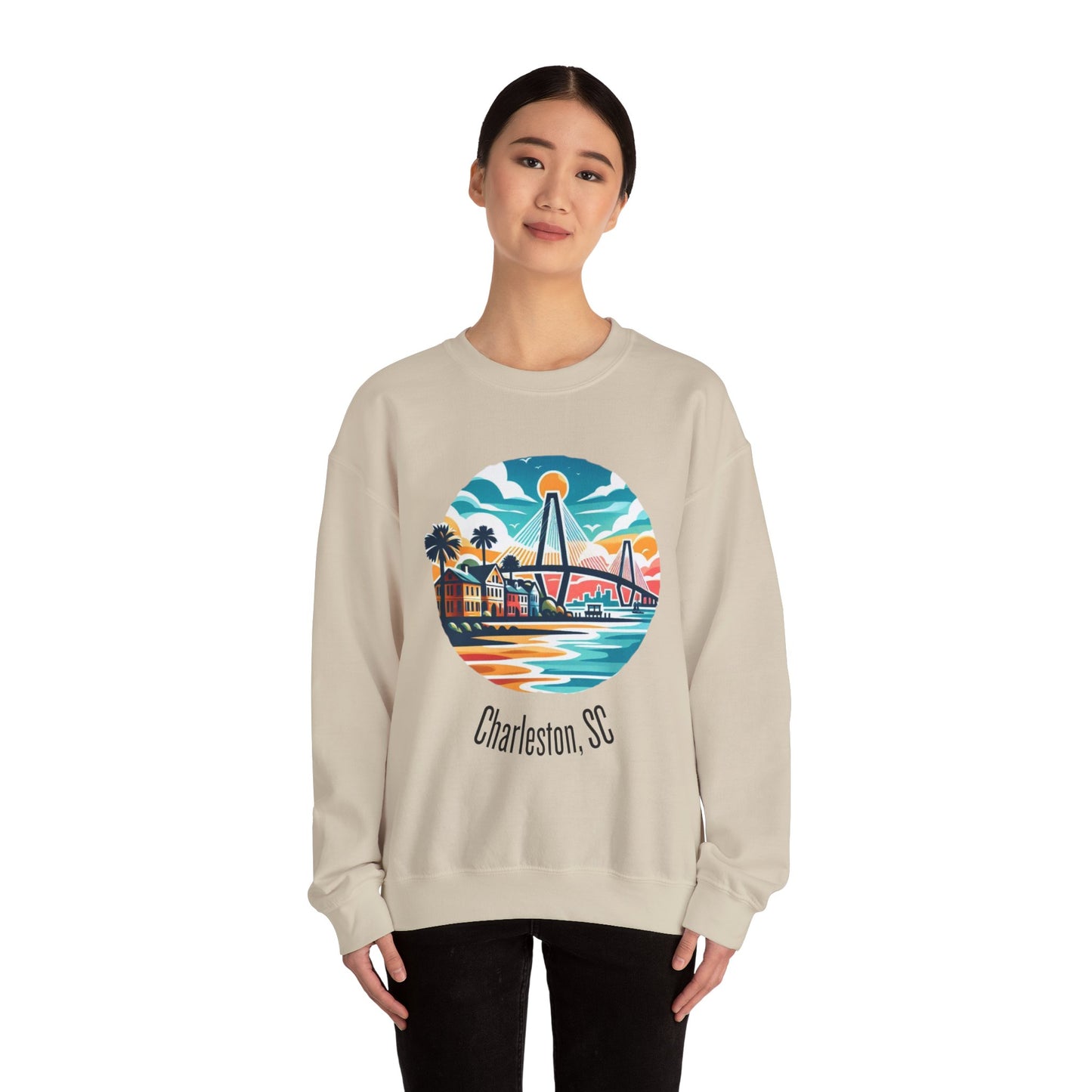 Charleston SC Sweatshirt, Cozy Crewneck, Charleston Gift, Travel Souvenir, Unisex Sweatshirt, Beach Vibes Apparel, Casual Wear