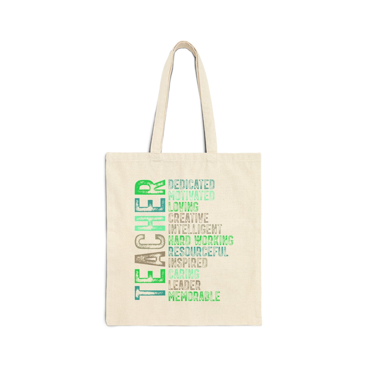 Red Teacher Canvas Tote Bag — Inspirational Teacher Gifts, Dedicated & Hardworking Design
