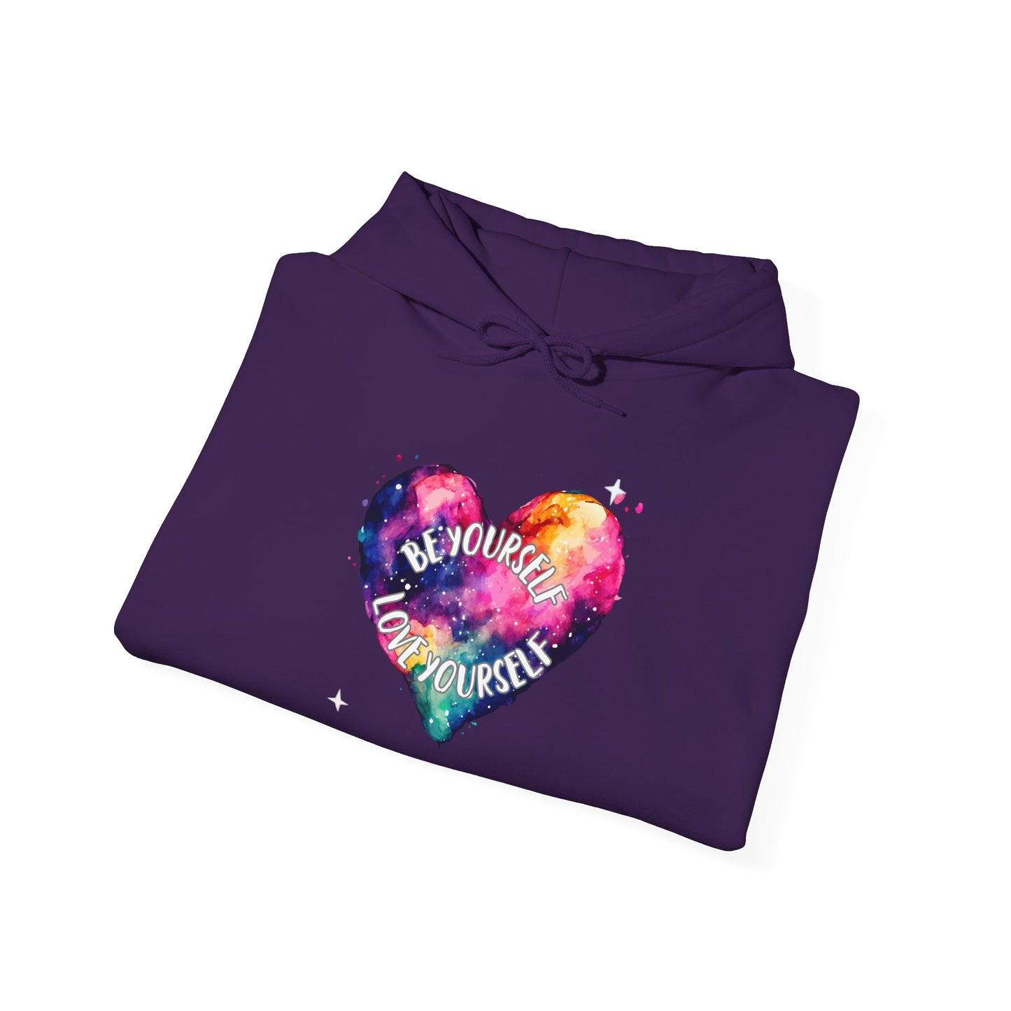 Be Yourself Love Yourself Motivational Hoodie, Unisex Sweatshirt, Casual Comfort Wear, Gift for Teens, Inspirational Clothing, Everyday Hoodie