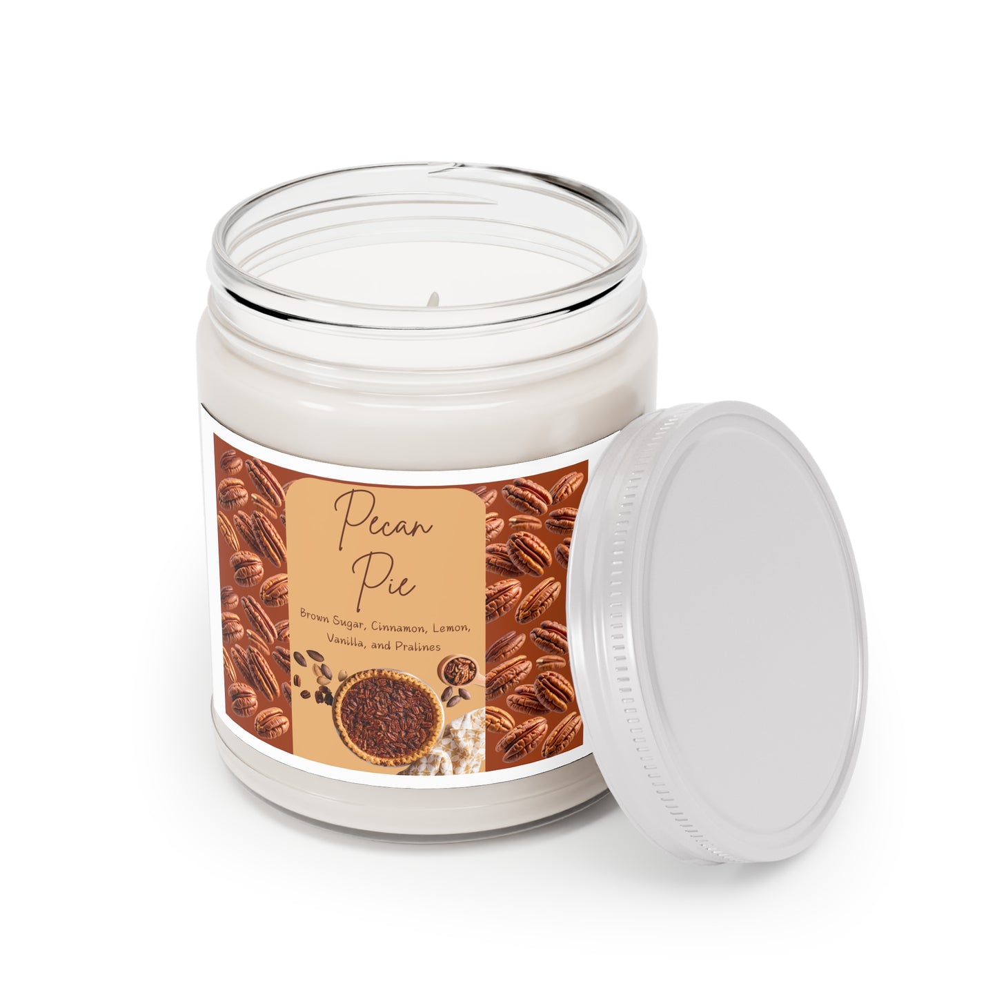 Pecan Pie Scented Soy Candle - Cozy Fall Aroma - 9oz