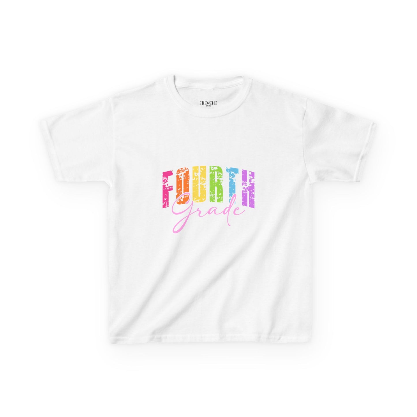 Distressed Fourth Grade T‑Shirt — Bright Back-to-School Tee