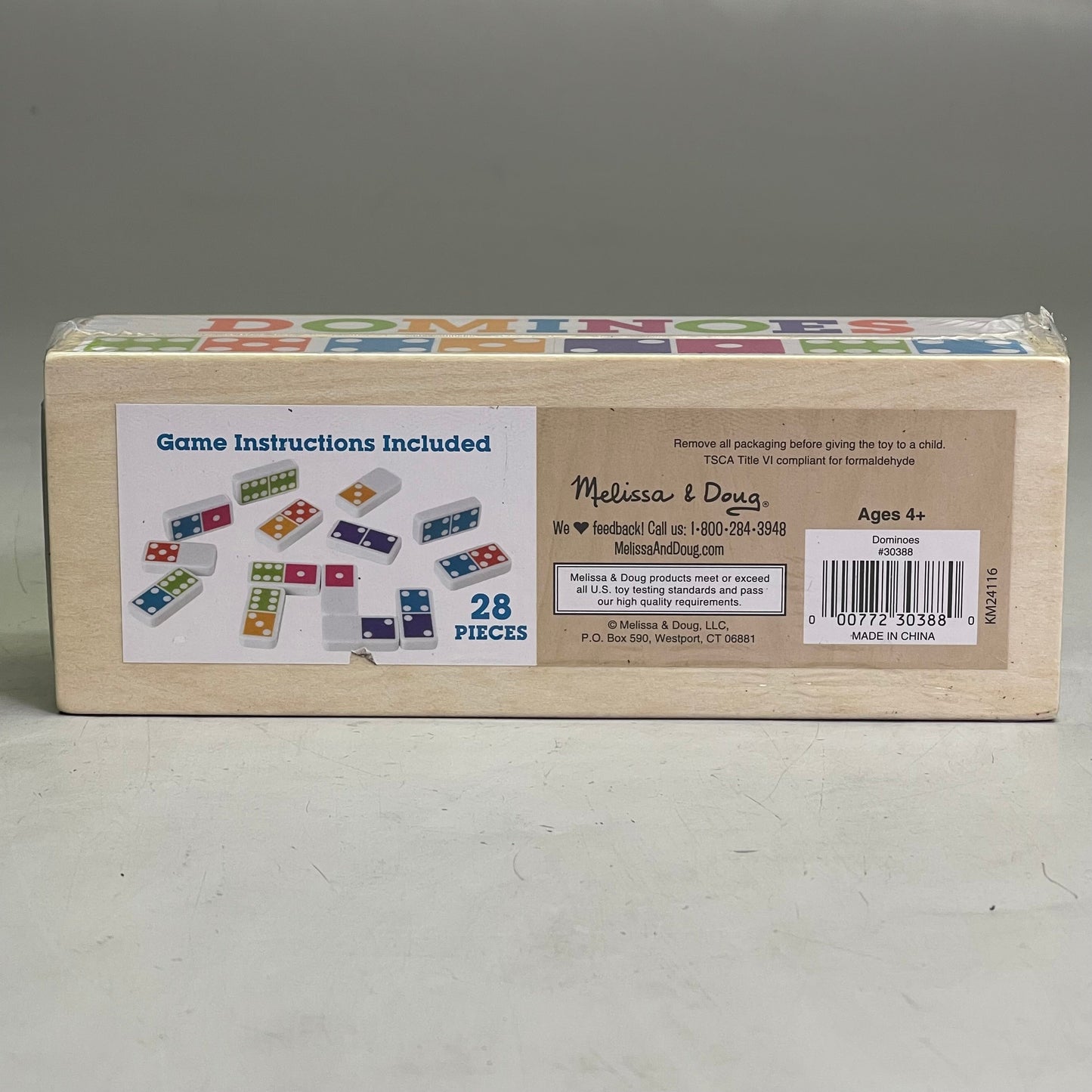 MELISSA & DOUG Dominoes Game 28 Pieces Multicolor Wood 30388