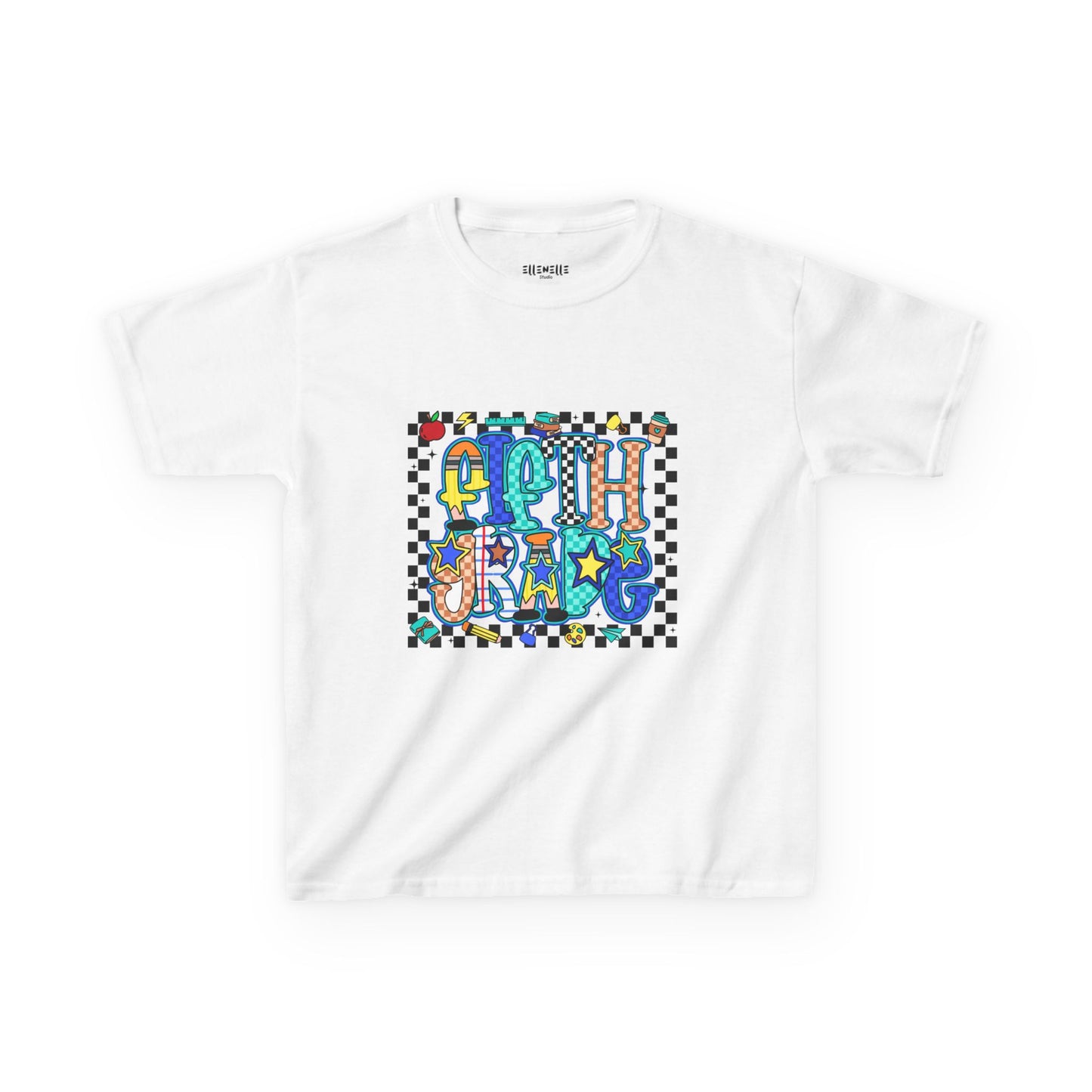 Fifth Grade T‑Shirt — Checkerboard Back-to-School Tee