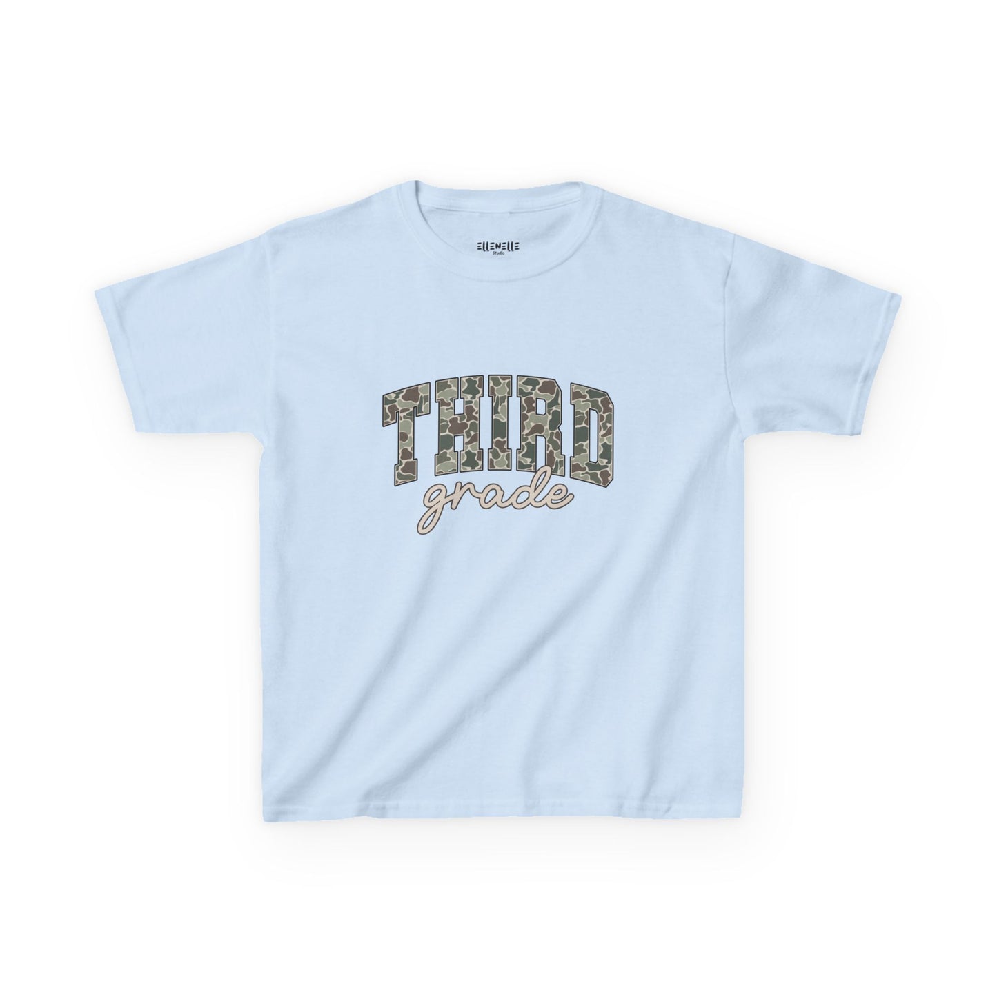 Camo Third Grade T‑Shirt — Neutral Back-to-School Tee