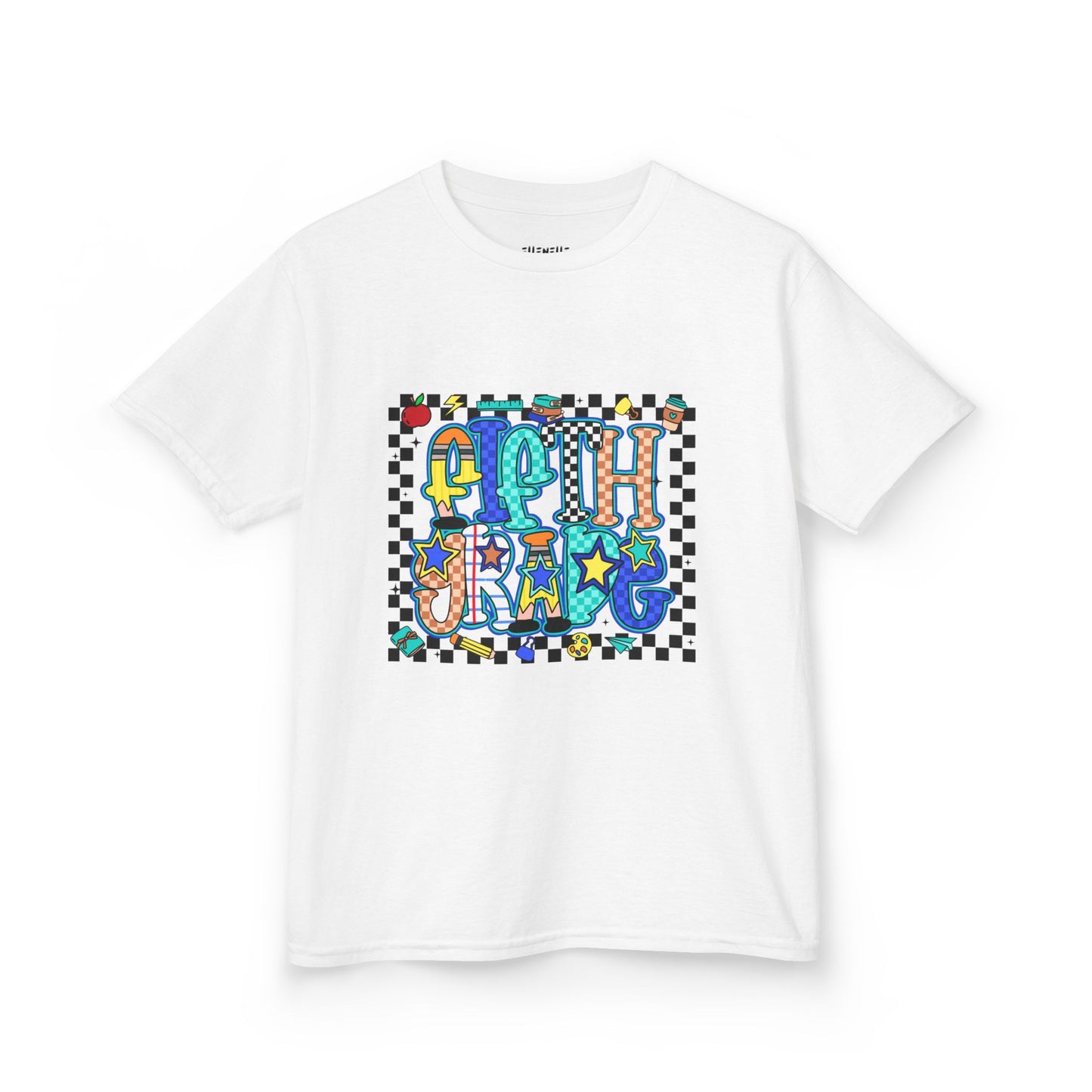 Fifth Grade T‑Shirt — Checkerboard Back-to-School Tee