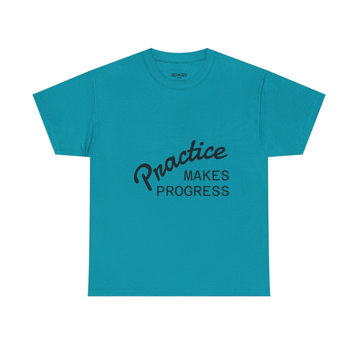 Unisex Heavy Cotton Tee with 'Practice Makes Progress'