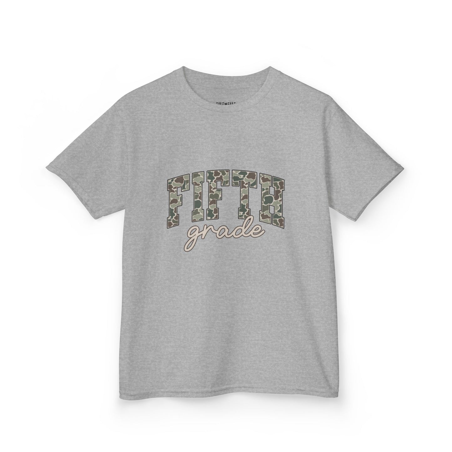 Camo Fourth Grade T‑Shirt — Neutral Back-to-School Tee