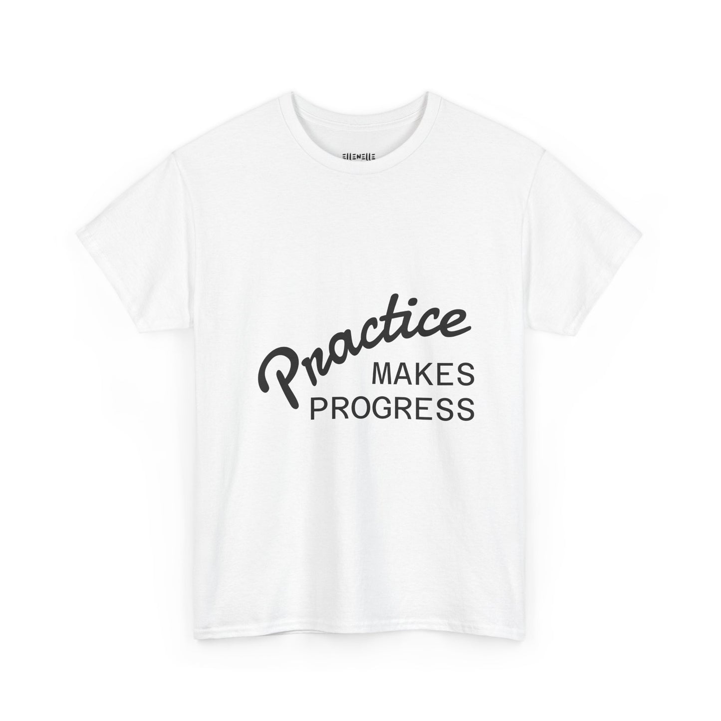 Unisex Heavy Cotton Tee with 'Practice Makes Progress'
