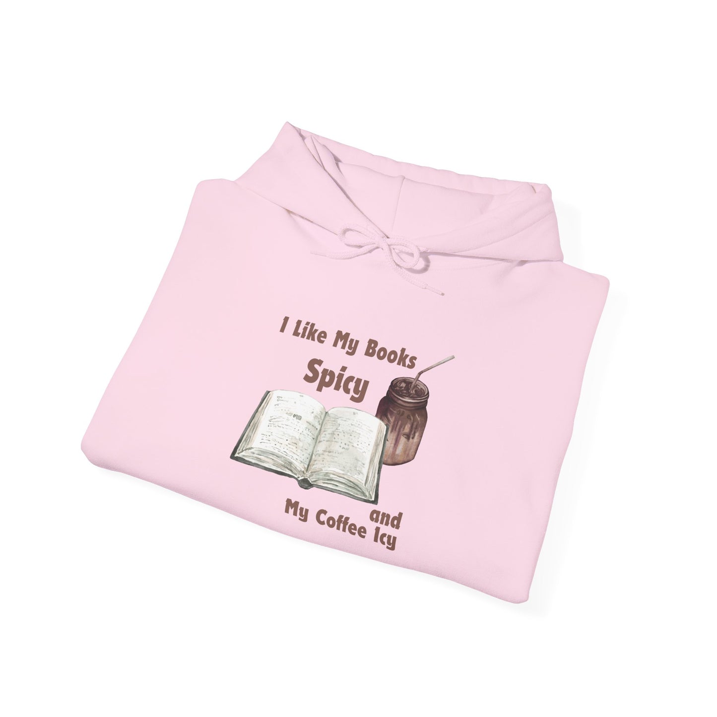 I Like My Books Spicy... Unisex Hooded Sweatshirt with Library Design, Cozy Literature Hoodie for Book Lovers, Perfect Gift for Readers, Literary [...]