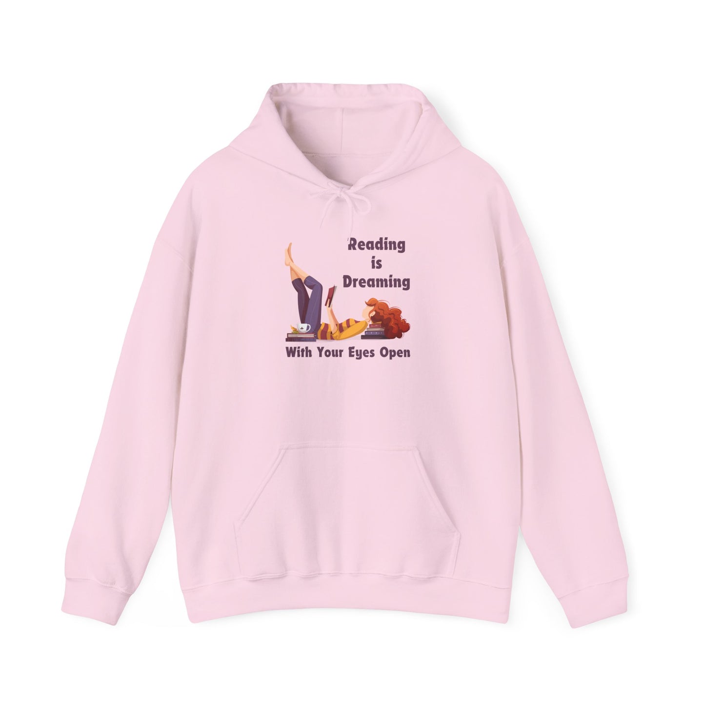 Reading is Dreaming With My Eyes Open... Unisex Hooded Sweatshirt with Library Design, Cozy Literature Hoodie for Book Lovers, Perfect Gift for Readers, Literary [...]