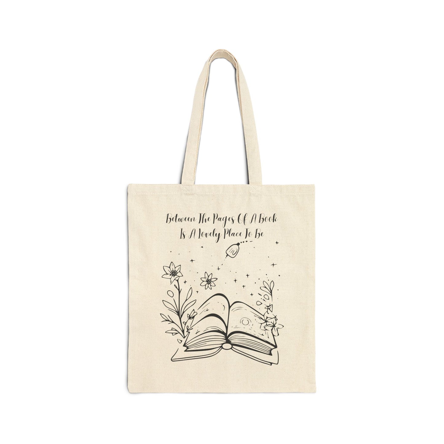 Between the Pages of a Book... Cotton Canvas Tote Bag, Literary Gift, Book Lover Bag, Eco-Friendly Shopping Tote, Reading Enthusiast Accessories