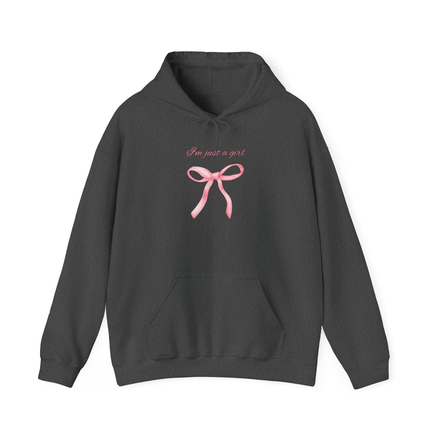 I'm Just a Girl, Pink Bow Sweatshirt Hooded Sweatshirt, Cozy Hoodie, Perfect Gift for Pink Bow Lovers
