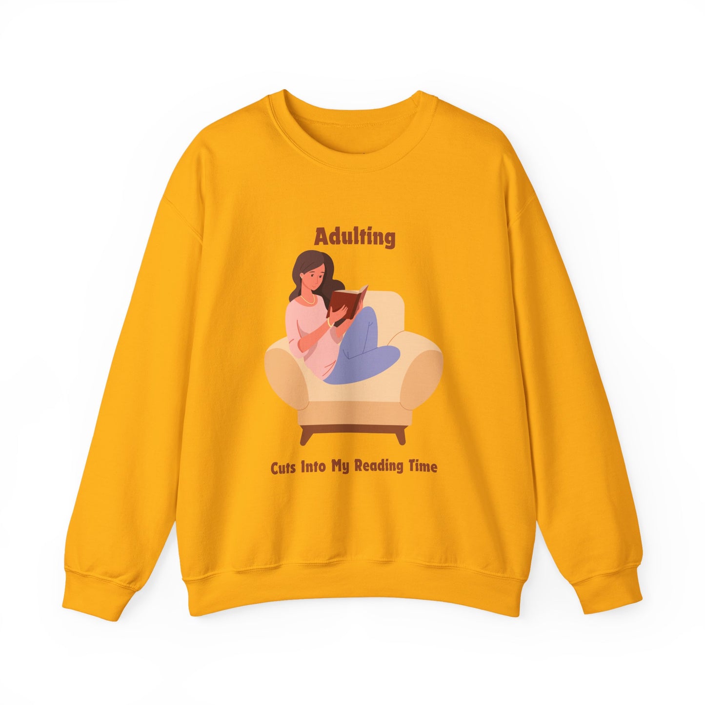 Adulting Cuts into My Reading Time Sweatshirt, Perfect Gift for Book Lovers, Literary Apparel, Cozy Reading Gift, Cute Bookworm Crewneck