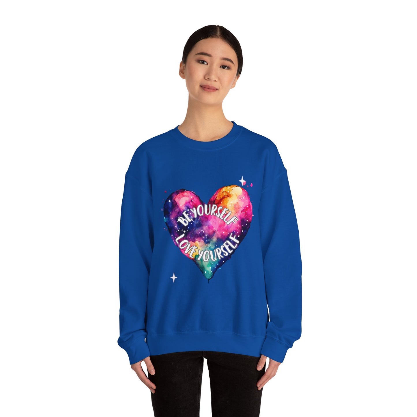Be Yourself Love Yourself Empowering Unisex Crewneck Sweatshirt, Affirmation Apparel, Motivational Gift, Cozy Self-Care Clothing, Inspirational Wear
