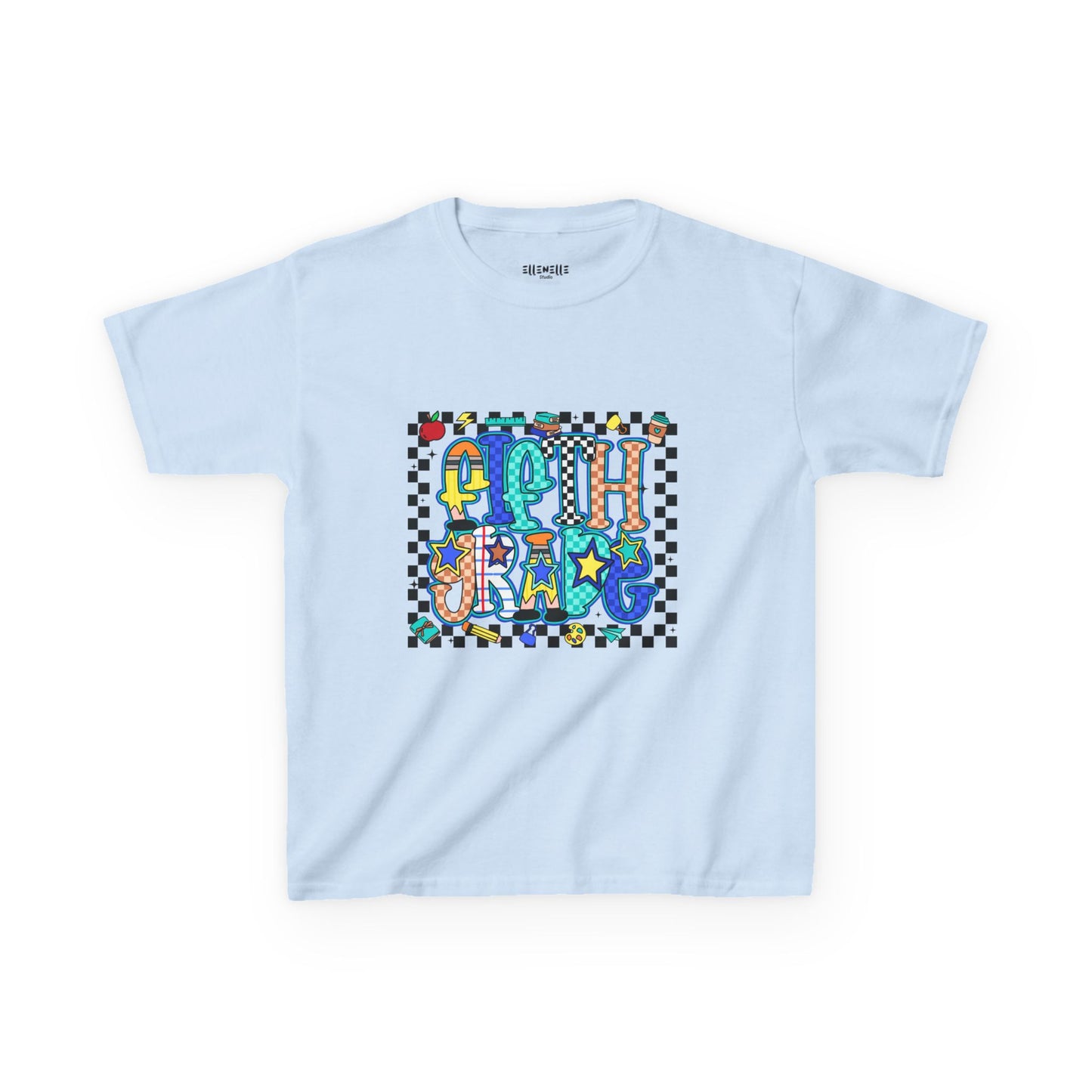 Fifth Grade T‑Shirt — Checkerboard Back-to-School Tee