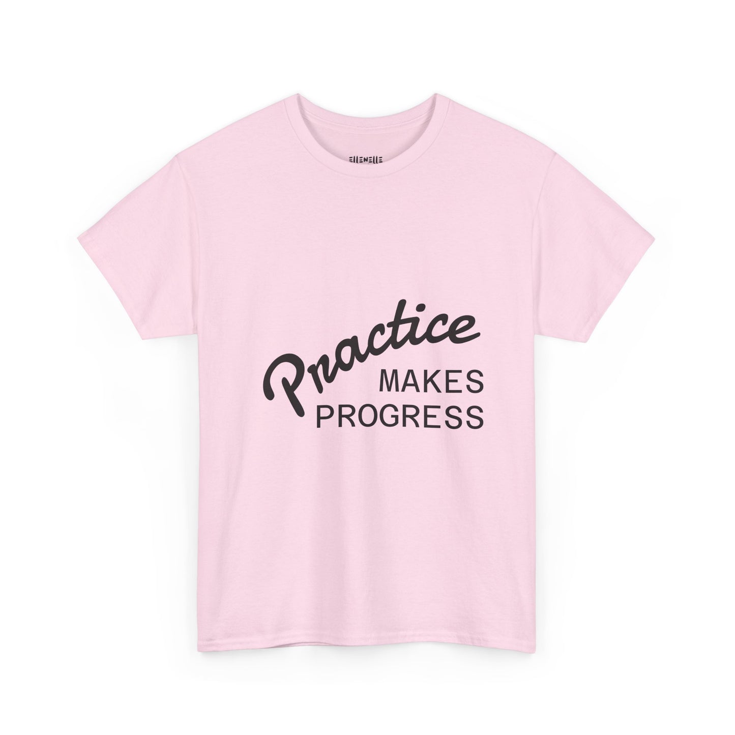 Unisex Heavy Cotton Tee with 'Practice Makes Progress'