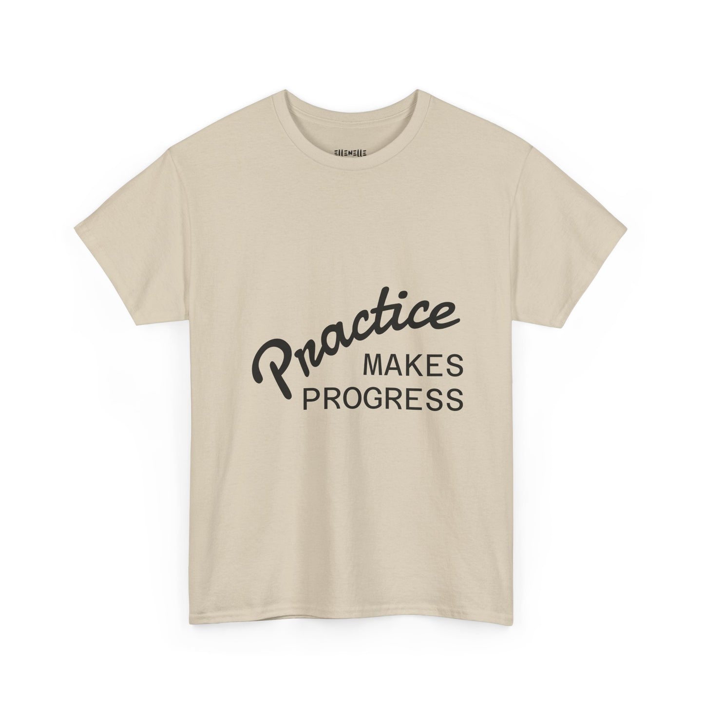 Unisex Heavy Cotton Tee with 'Practice Makes Progress'