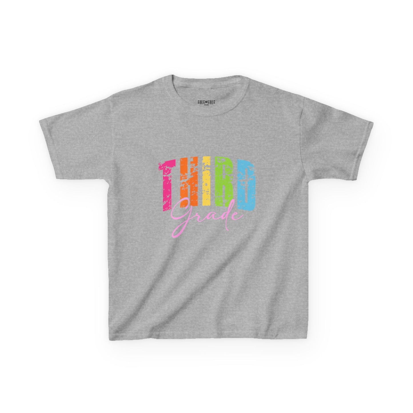 Distressed Third Grade T‑Shirt — Bright Back-to-School Tee