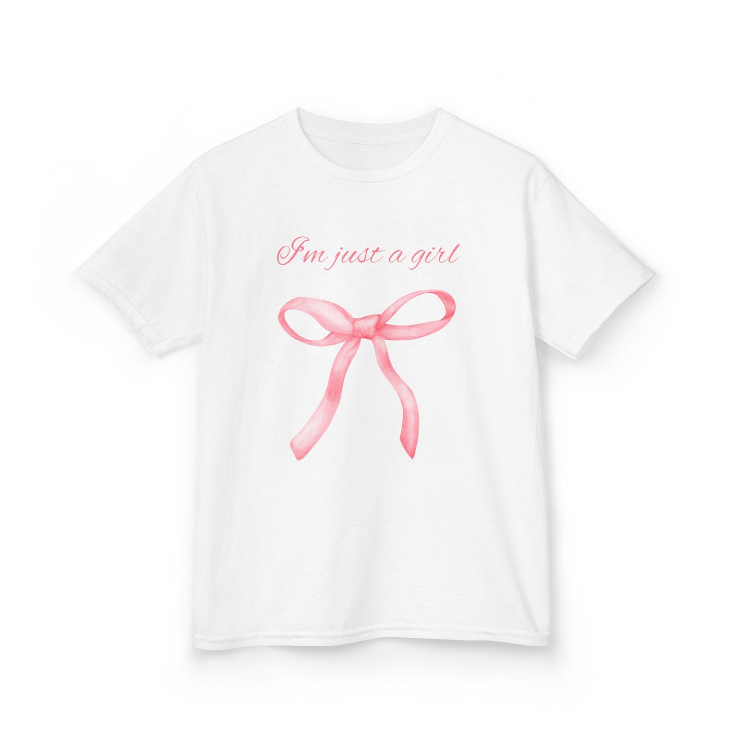 I'm Just a Girl Cute Girls' Tee with Bow Design, Adorable Gift for Kids, Perfect for Birthdays and Everyday Wear, Playful and Stylish T-Shirt