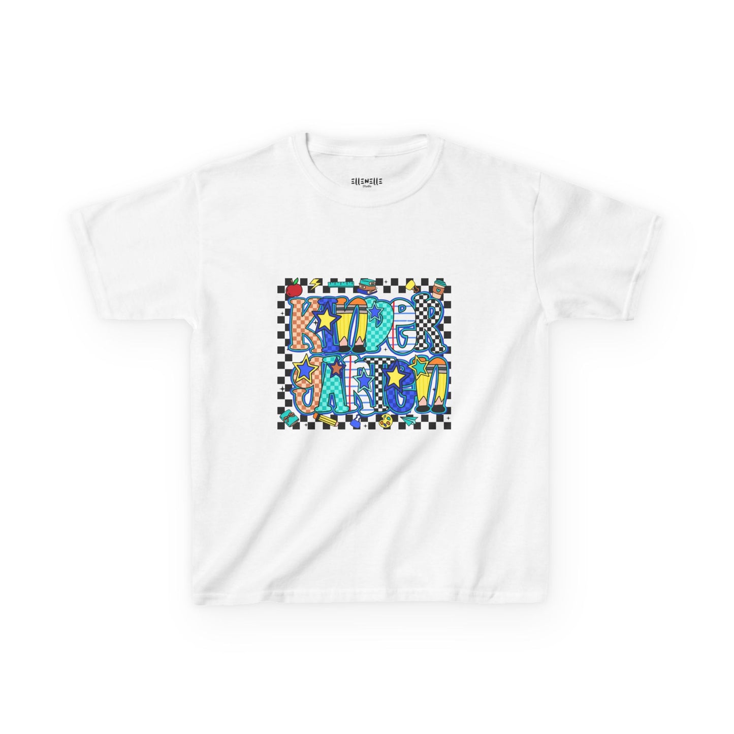 Kindergarten T‑Shirt — Checkerboard Back-to-School Tee