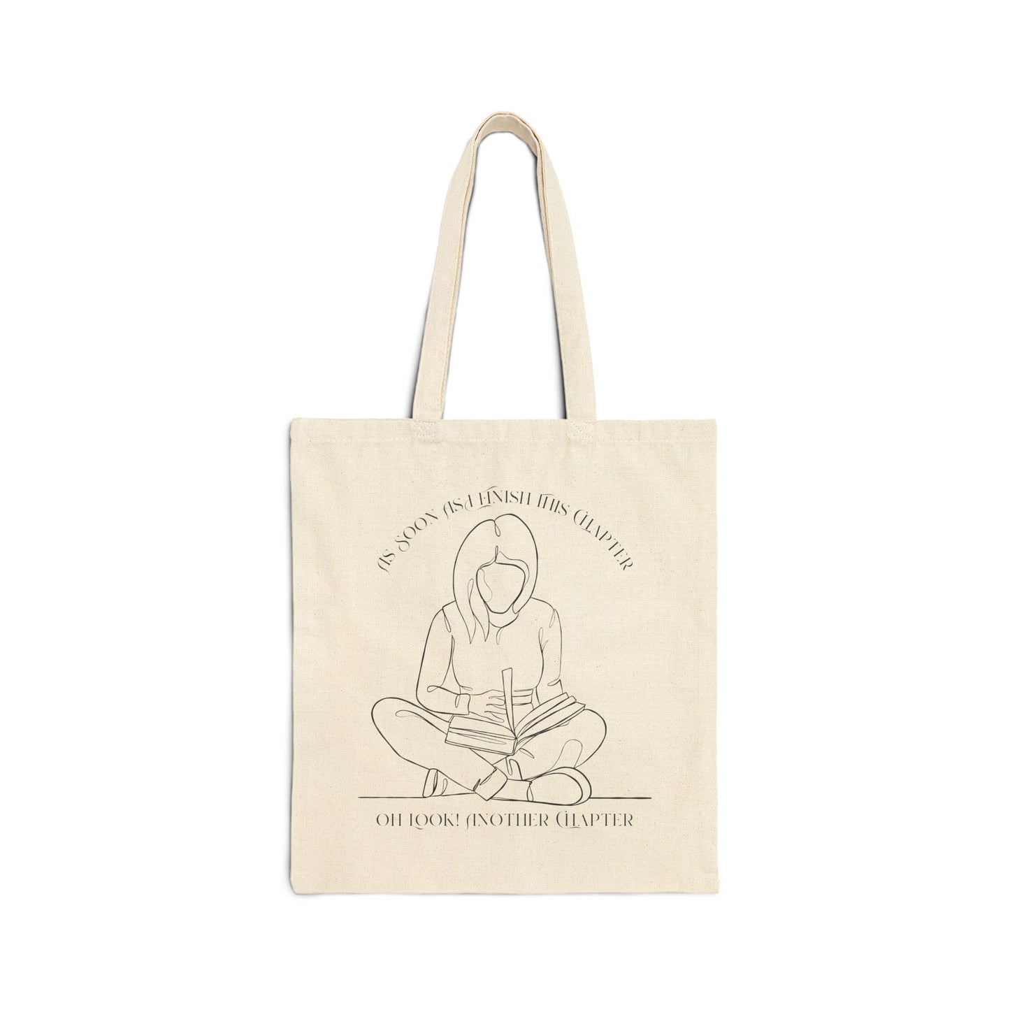 As Soon As I Finish This Chapter... Cotton Canvas Tote Bag, Literary Gift, Book Lover Bag, Eco-Friendly Shopping Tote, Reading Enthusiast Accessories