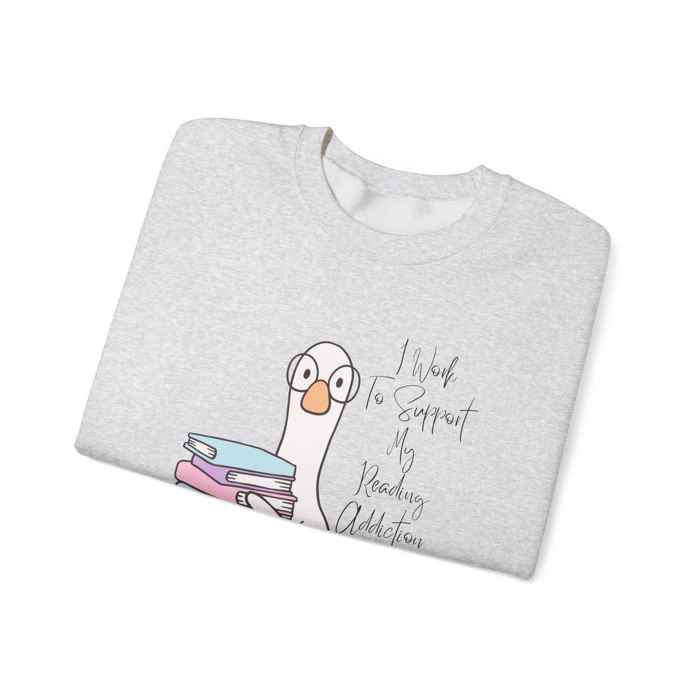 I Work to Support My Reading Addiction Sweatshirt, Perfect Gift for Book Lovers, Literary Apparel, Cozy Reading Gift, Cute Bookworm Crewneck