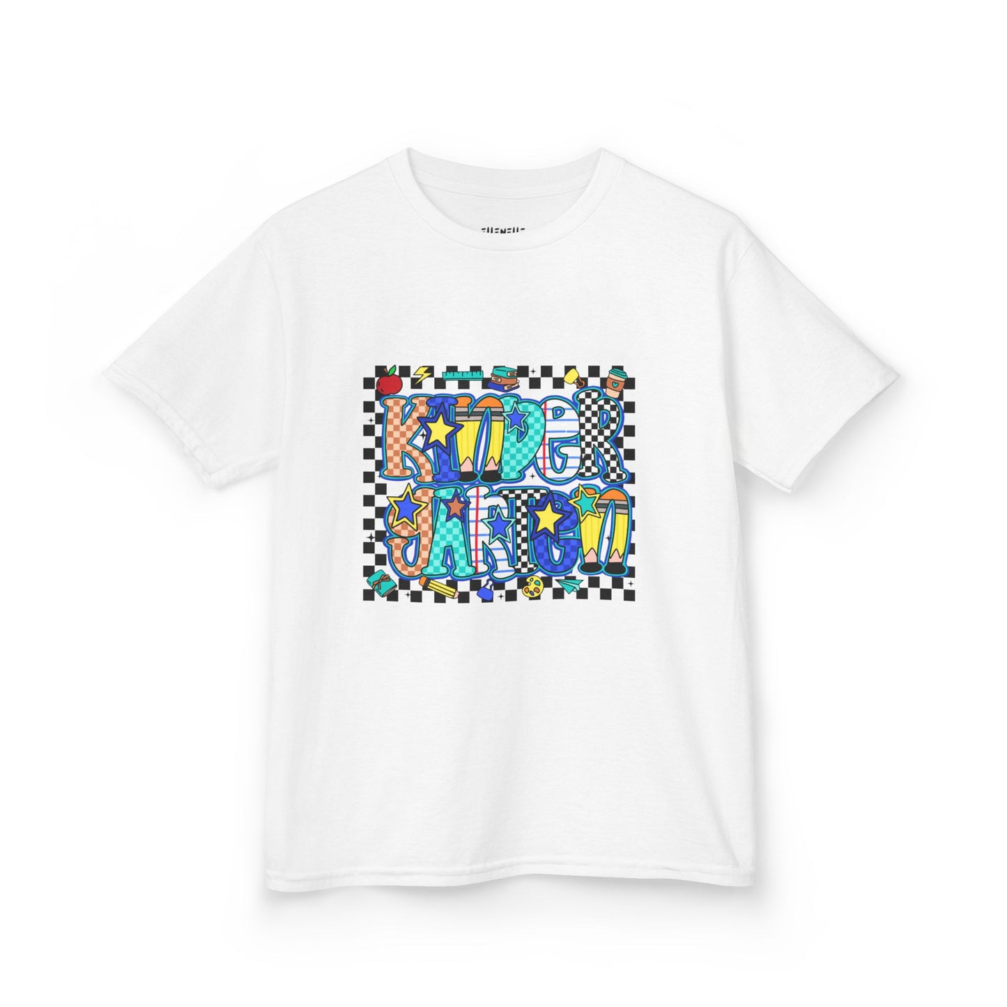 Kindergarten T‑Shirt — Checkerboard Back-to-School Tee