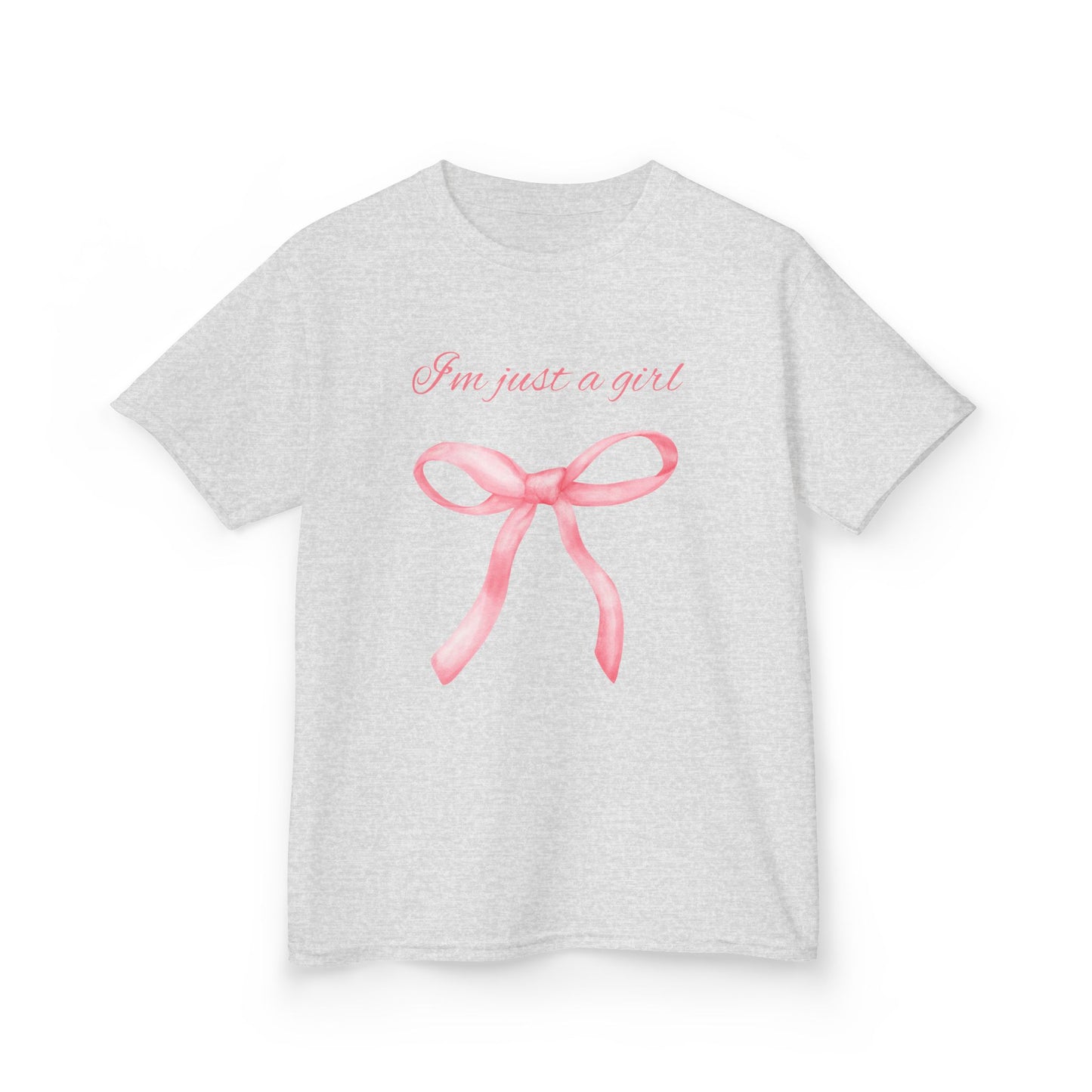 I'm Just a Girl Cute Girls' Tee with Bow Design, Adorable Gift for Kids, Perfect for Birthdays and Everyday Wear, Playful and Stylish T-Shirt